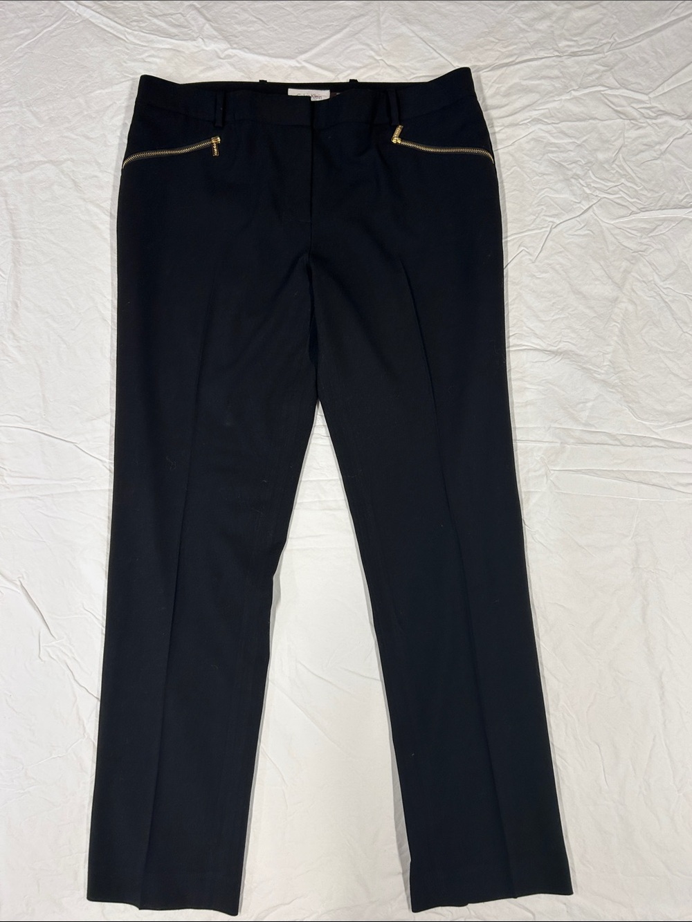Calvin Klein Black Zip Pocket Ankle Dress Pants Trousers Size 10